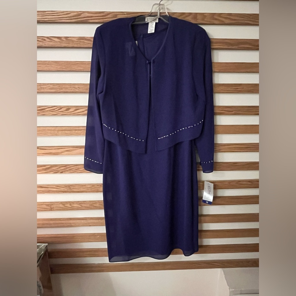 Blue Long Sleeve Sheath Dress
